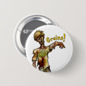 Vegan Zombie wil je korrels (knop) Ronde Button 5,7 Cm (Voorkant /achterkant)