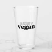 "Vegan" zwarte letters glazen beker (Achterkant)
