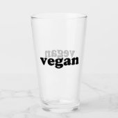 "Vegan" zwarte letters glazen beker (Voorkant)