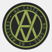 Veganarchie Ronde Sticker (Voorkant)