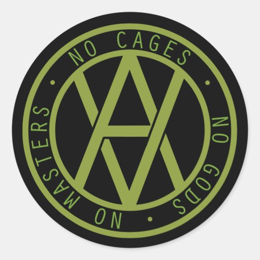 Veganarchie Ronde Sticker (Voorkant)