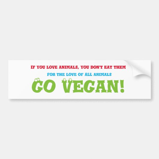 Veganbumper sticker (Voorkant)