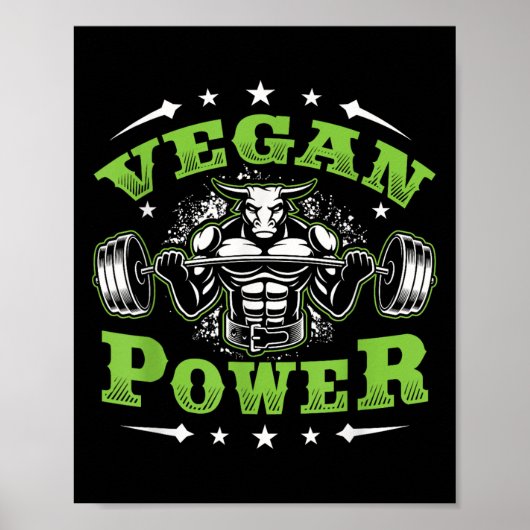 Vegane fitness workout Ik ben vegan Wer Poster (Voorkant)