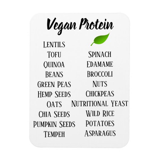 Vegane hoog eiwitrijke voedingsmiddelen magneet (Verticaal)