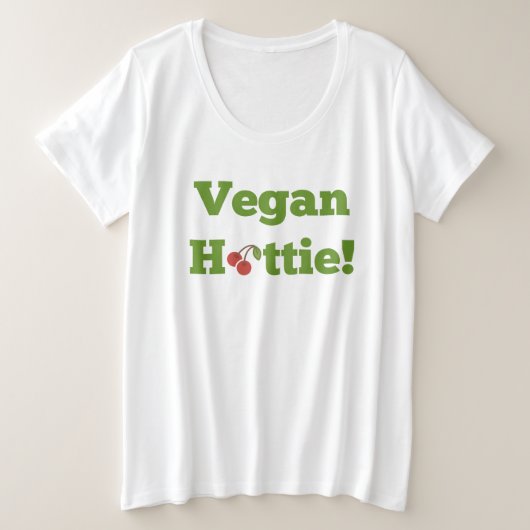 Vegane Hottie Grote Maat T-shirt (Design voorkant)