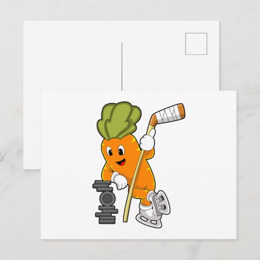 Vegane ijshockey ijshockeystick briefkaart (Voorkant / Achterkant)