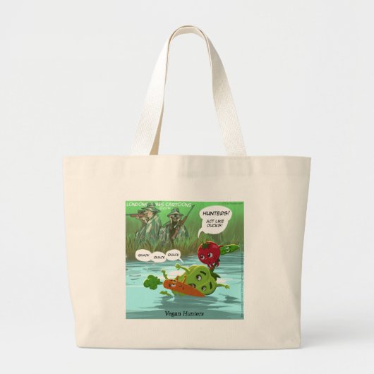Vegane jagers Leuke Grote Tote Bag (Voorkant)