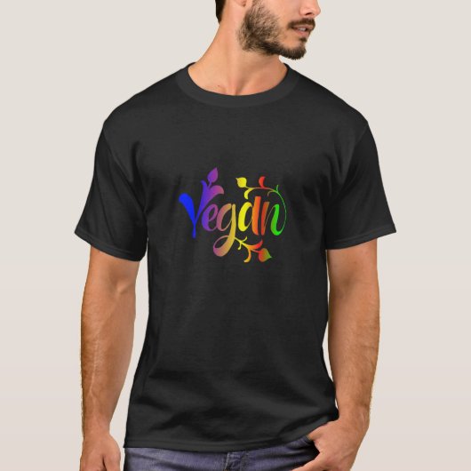 Vegane Kleurrijk Ontwerp T-shirt (Voorkant)