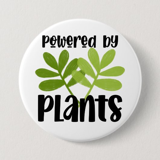 Vegane plantaardige knop ronde button 7,6 cm (Voorkant)