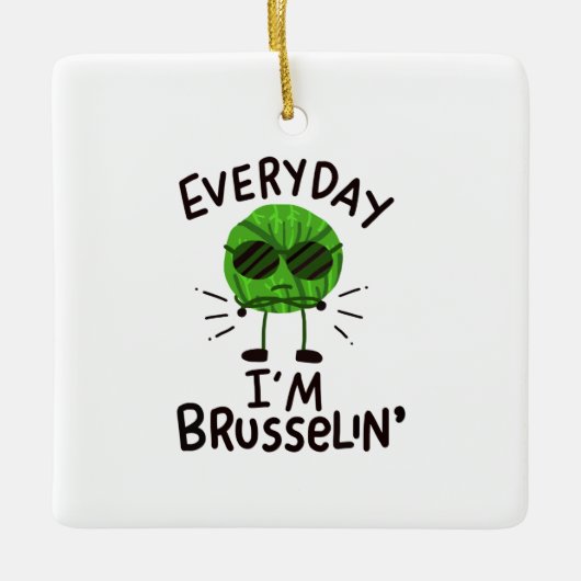 Vegane spruitjes keramisch ornament (Voorkant)