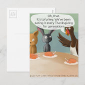 Vegane Thanksgiving Grappig Feestdagenkaart (Voorkant / Achterkant)