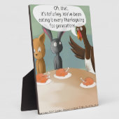 Vegane Thanksgiving Grappig Fotoplaat (Zijkant)