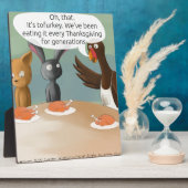 Vegane Thanksgiving Grappig Fotoplaat (Zijkant)