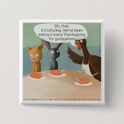 Vegane Thanksgiving Grappig Vierkante Button 5,1 Cm (Voorkant)