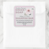 Vegane zeep shampoo bar pastel paars vierkant stic vierkante sticker (Tas)