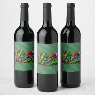 Veganism Multicolor Wijn Etiket