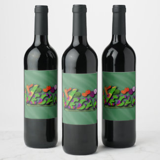 Veganism Multicolor Wijn Etiket