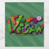 Veganism Multicolor Wijn Etiket (Enkel label)