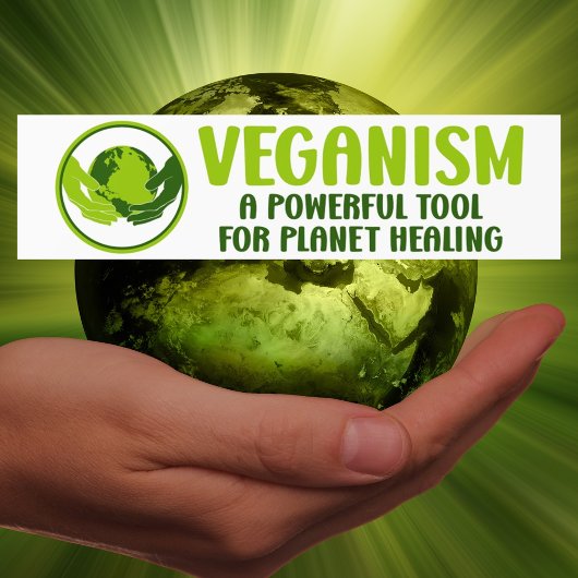Veganisme, goed voor iedereen, activisme bumpersticker