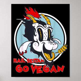 Veganisme humor tarwe gluten hagel seitan ga vegan poster