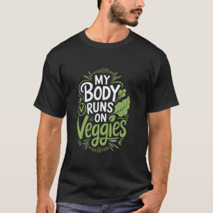 Veganisme Mijn Lichaam Draait Op Groenten, Vegan V T-shirt