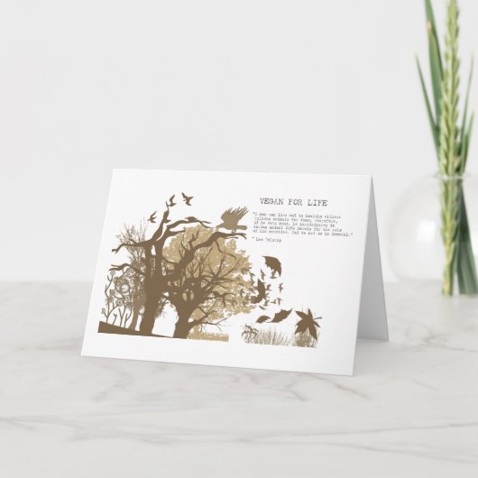 Veganist - citaat Tolstoy Kaart (Voorkant)