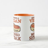 Veganist worden is een enorme gemiste biefstuk mok (Midden)