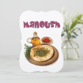 Veganist Zaatar Thyme Manakeesh منقوشة زع ت ر ز ي  Kaart (Staand voorkant)