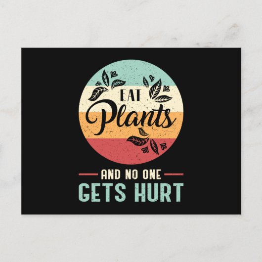 Veganistisch Dier Vegetarisch Retro Veganisme Grap Briefkaart (Voorkant)