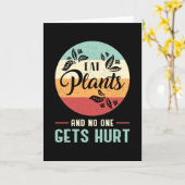 Veganistisch Dier Vegetarisch Retro Veganisme Grap Kaart (Gele Bloem)