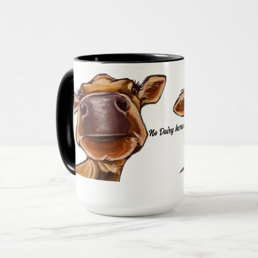 Veganistisch, geen zuivel hier. Mooie koe Mok (Voorkant links)