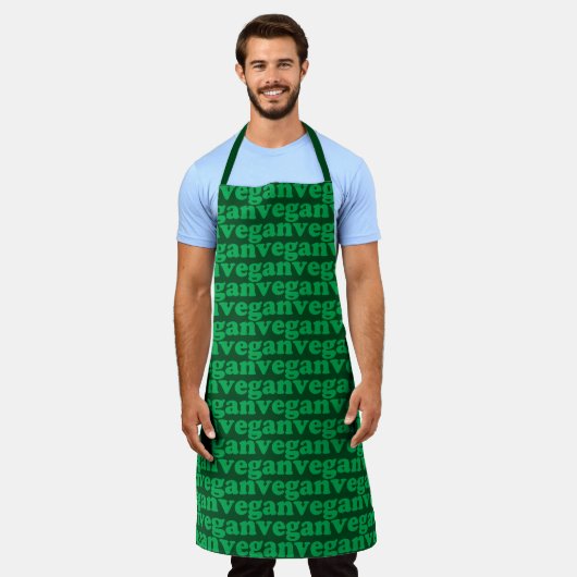 Veganistisch groen moderne typografie tekst patroo schort (Gedragen)