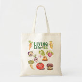 Veganistisch leven op de groenten van de Waterverf Tote Bag (Voorkant)