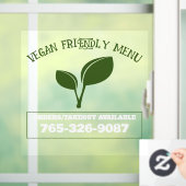 Veganistisch menu Aangepast venster Cling Raamsticker (Huis)