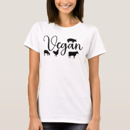 Veganistisch met dieren t-shirt