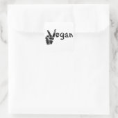 Veganistisch met Vredessymbool Vierkante Sticker (Tas)