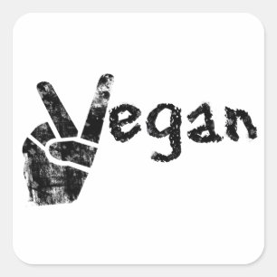 Veganistisch met Vredessymbool Vierkante Sticker