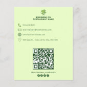Veganistisch Restaurant Voedselmenu Professioneel Flyer (Achterkant)