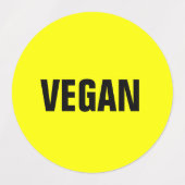 Veganistisch voedselallergie restaurant school labels (Design 1)