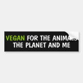 Veganistisch voor de dieren, de planeet en mij act bumpersticker (Voorkant)