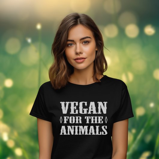 Veganistisch voor de dieren Zwart-wit (unisex) T-shirt