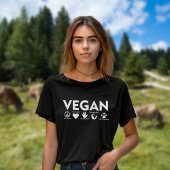 Veganistisch zwart-wit activisme t-shirt