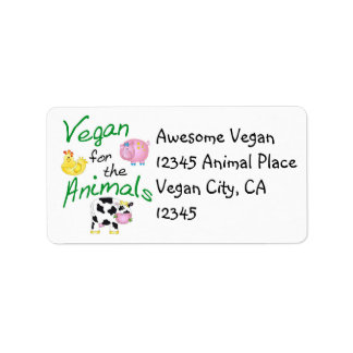 Veganistische Adresetiketten - Veganistisch voor d Etiket