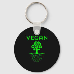 Veganistische boomwortels groene vegetarische lief sleutelhanger