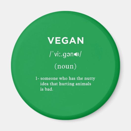 Veganistische definitie groene cirkel magneet (Voorkant)