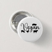 Veganistische dieren ronde button 3,2 cm (Voorkant /achterkant)