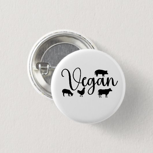 Veganistische dieren ronde button 3,2 cm (Voorkant /achterkant)