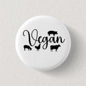 Veganistische dieren ronde button 3,2 cm (Voorkant)