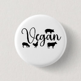 Veganistische dieren ronde button 3,2 cm