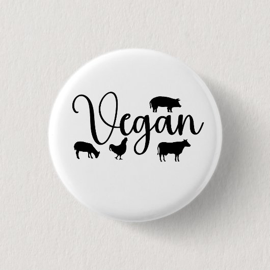 Veganistische dieren ronde button 3,2 cm (Voorkant)